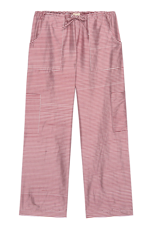 Donni. Gingham Taffeta Cargo Pant - Bell Pepper