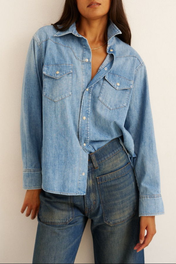Jamie Haller Loretta Western Shirt - Timeworn Indigo