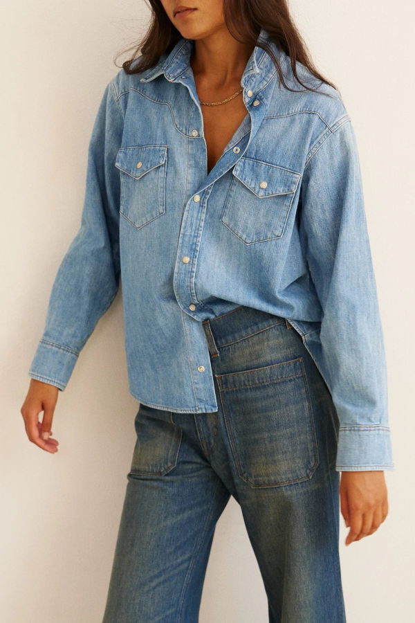 Jamie Haller Loretta Western Shirt - Timeworn Indigo