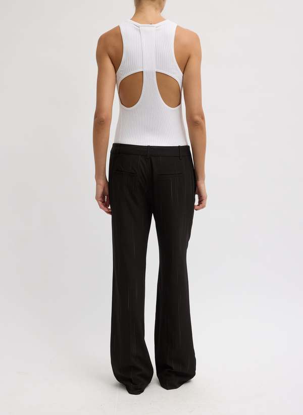 Tibi Ribbed Sweater Cut Out Tank | Garmentory