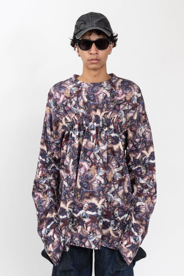 Kidill Fallen Angel Shirring Long Sleeve Top