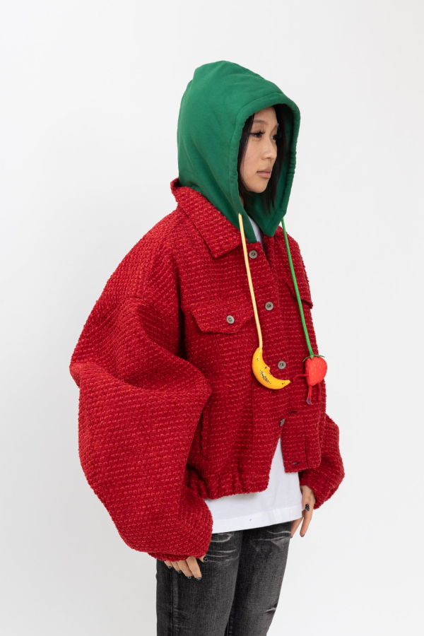 Doublet Puffed Strawberry Trucker Jacket - Red