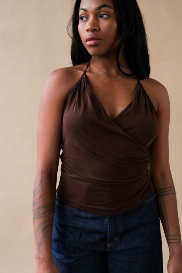 Geel Julian Halter Top - Americano Brown