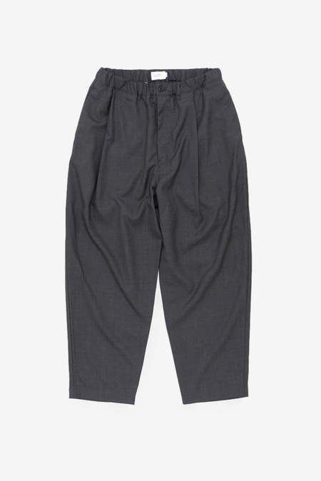 Still By Hand Relaxed Wool Pants - Charcoal | Garmentory