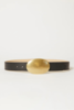 B-LOW THE BELT Myra Leather Belt - Black Brass - Thumbnail 1