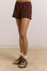 DAMSON MADDER Rylee Waffle Short - Burgundy - Thumbnail 1