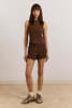 DAMSON MADDER Rylee Waffle Short - Burgundy - Thumbnail 3