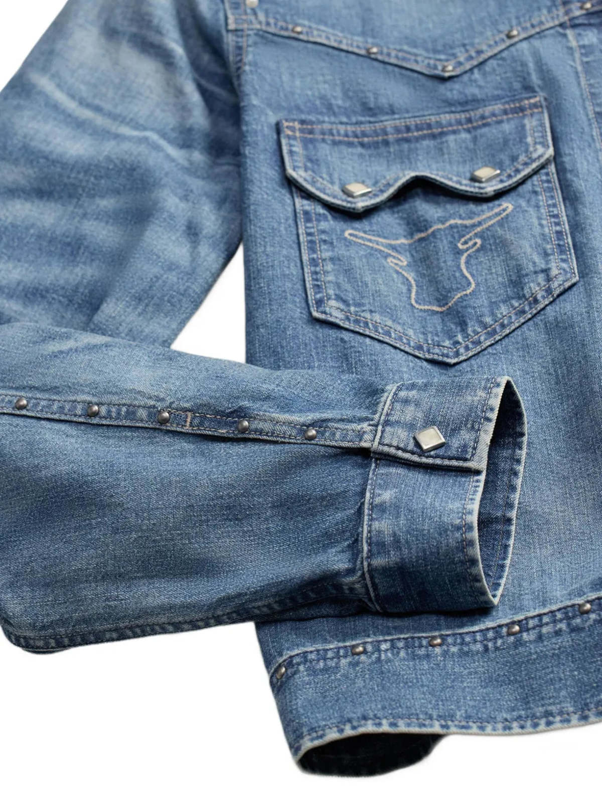 RRL Sawtooth Western Jacket - Light Indigo - Image 4 of 5