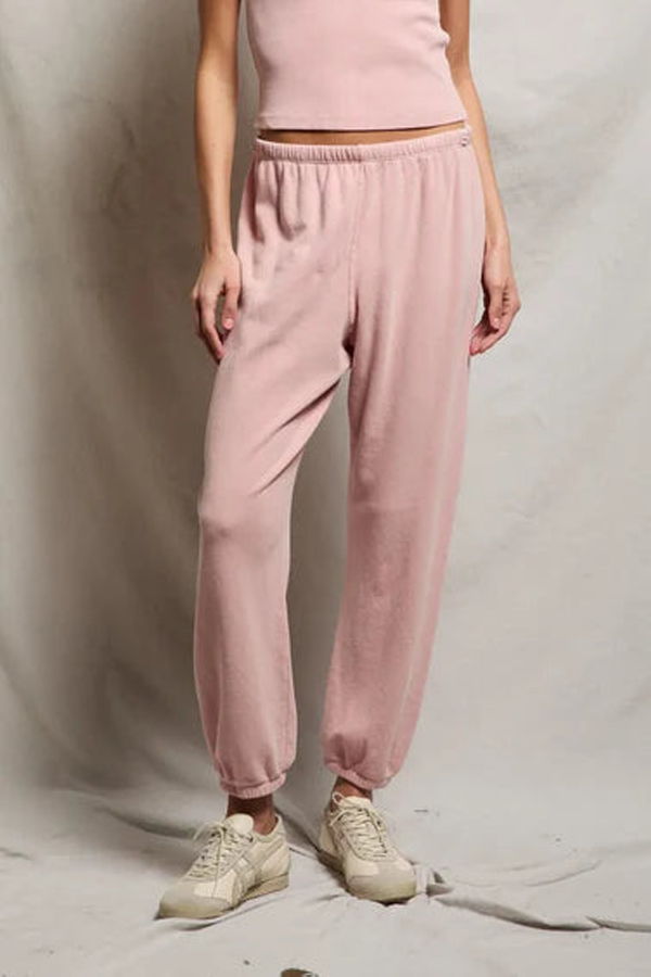 Perfect White Tee Johnny French Terry Jogger - Vintage Pink