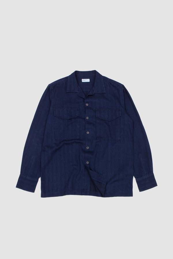 Universal Works Attendant Shirt Herringbone Rec. Cotton