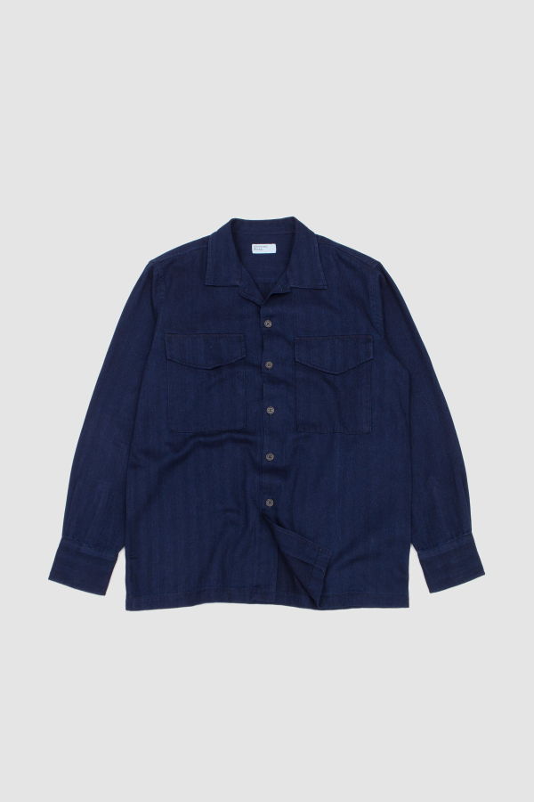 Universal Works Attendant Shirt Herringbone Rec. Cotton
