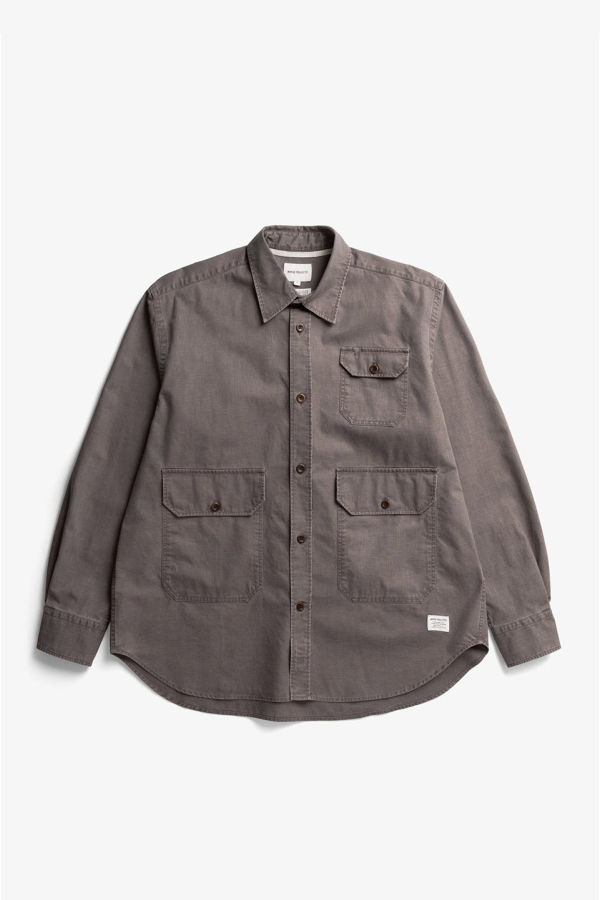 Norse Projects Espevik Faded Pigment Dyed Oversize Utility Shirt - Shale