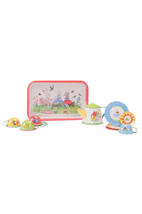 Moulin Roty Grande Famille Metal Tea Set - Multicolour