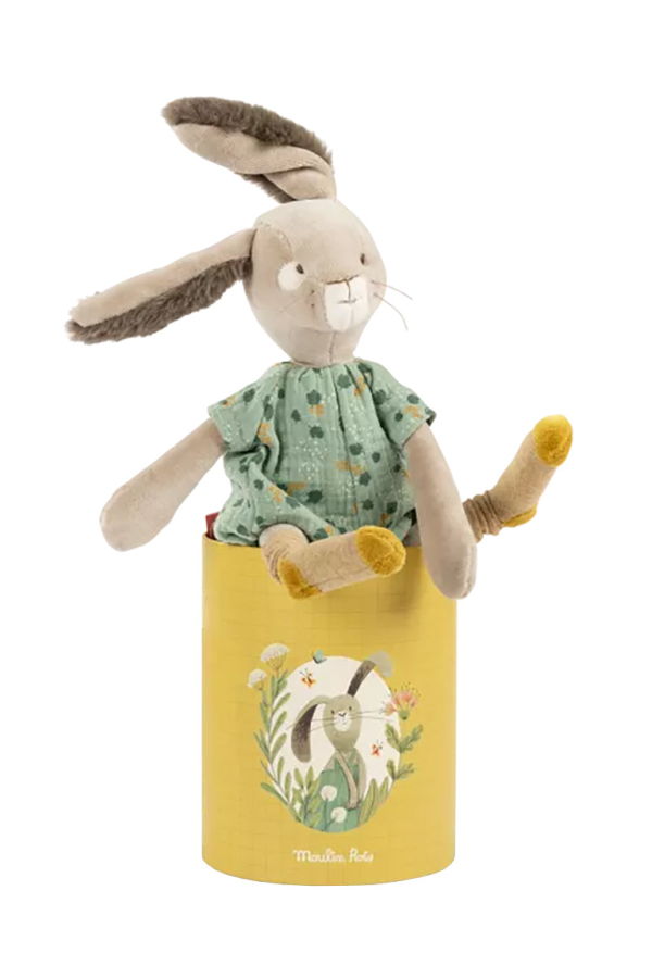 Moulin Roty Trois Petits Lapins Sage Rabbit Soft Toy in Box