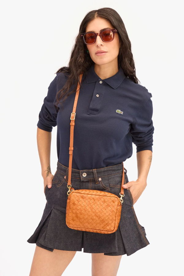 Clare V. Midi Sac Medium Woven Diagonal Crossbody Bag