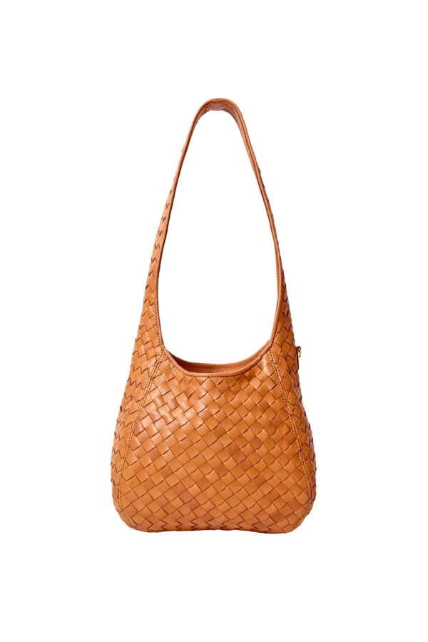 Clare V. Petit Bando Medium Woven Diagonal Shoulder Bag