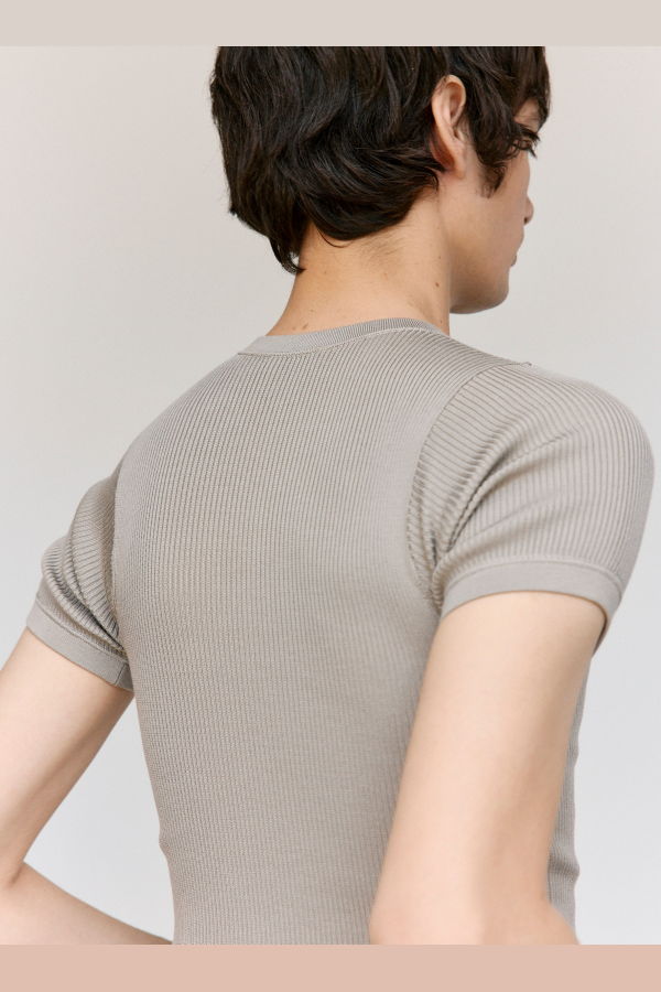 Rier Fog Silk Fine Rib Tee