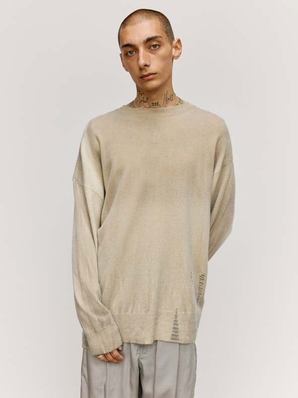 Our Legacy Moss Spray Dye Cherub Wool Slant Knit Our Legacy Moss Spray Dye Cherub Wool Slant Knit