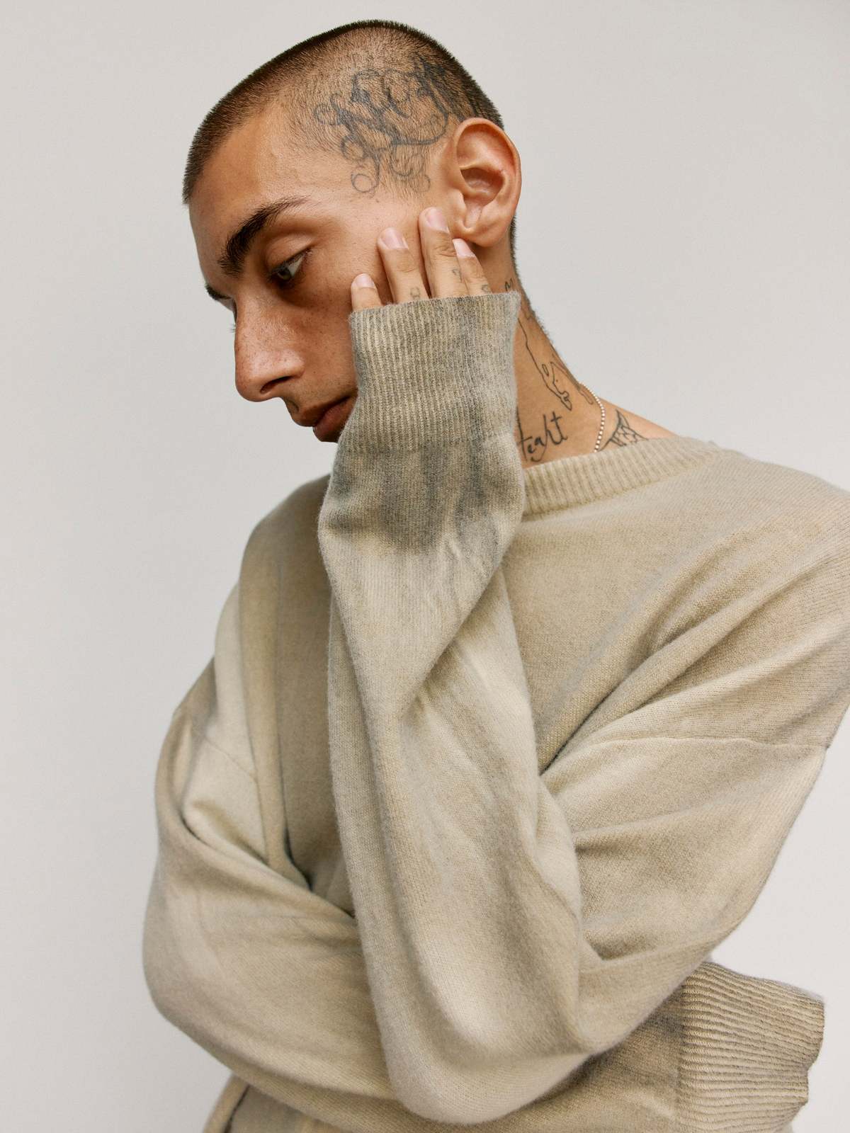 Our Legacy Moss Spray Dye Cherub Wool Slant Knit - Image 2 of 10
