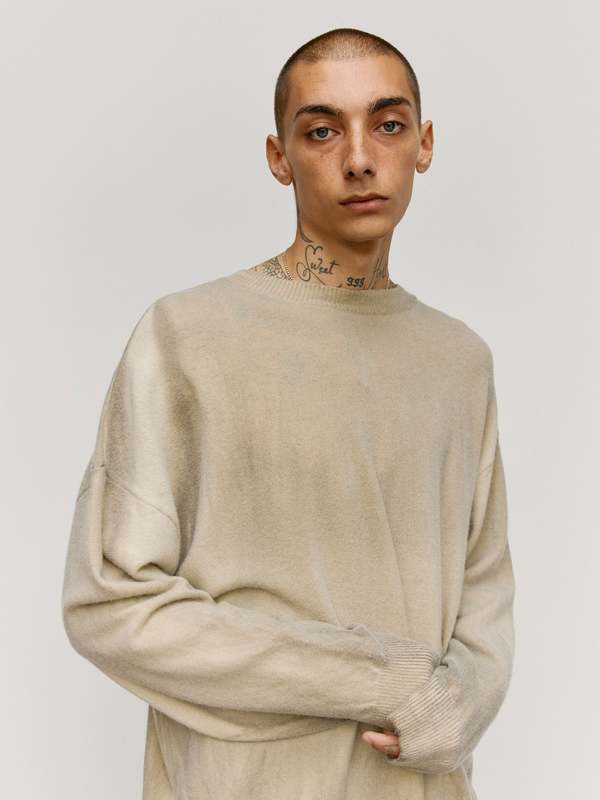 Our Legacy Moss Spray Dye Cherub Wool Slant Knit