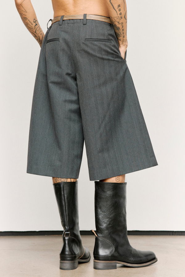 Our Legacy Shark Pinstripe Herringbone Split Shorts