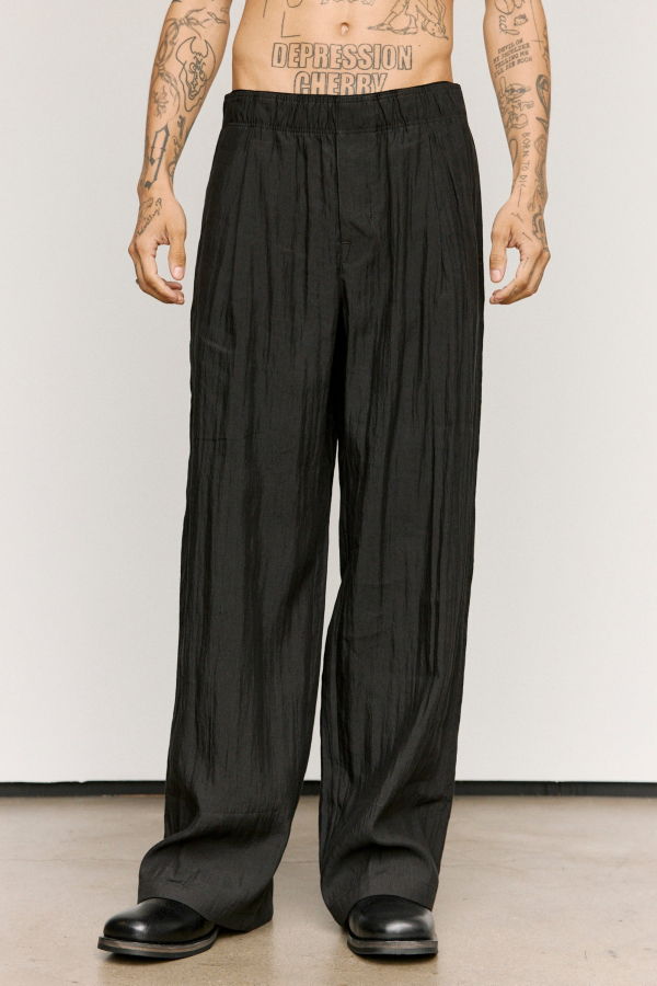 Our Legacy Soot Black Tech Flax Linen Leisure Trouser