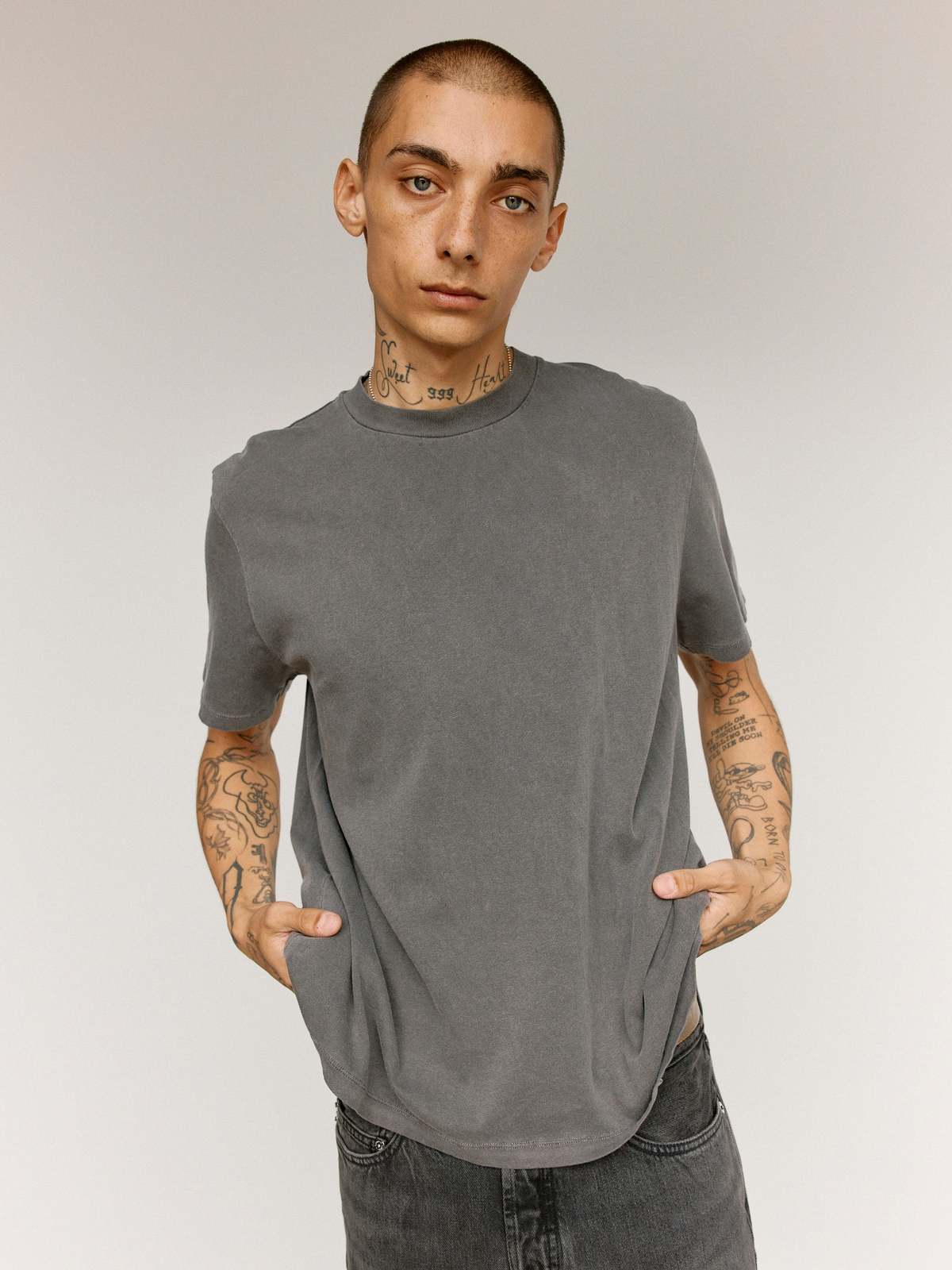 Our Legacy Worn Graphite Legacy Jersey Box T-Shirt - Image 5 of 7