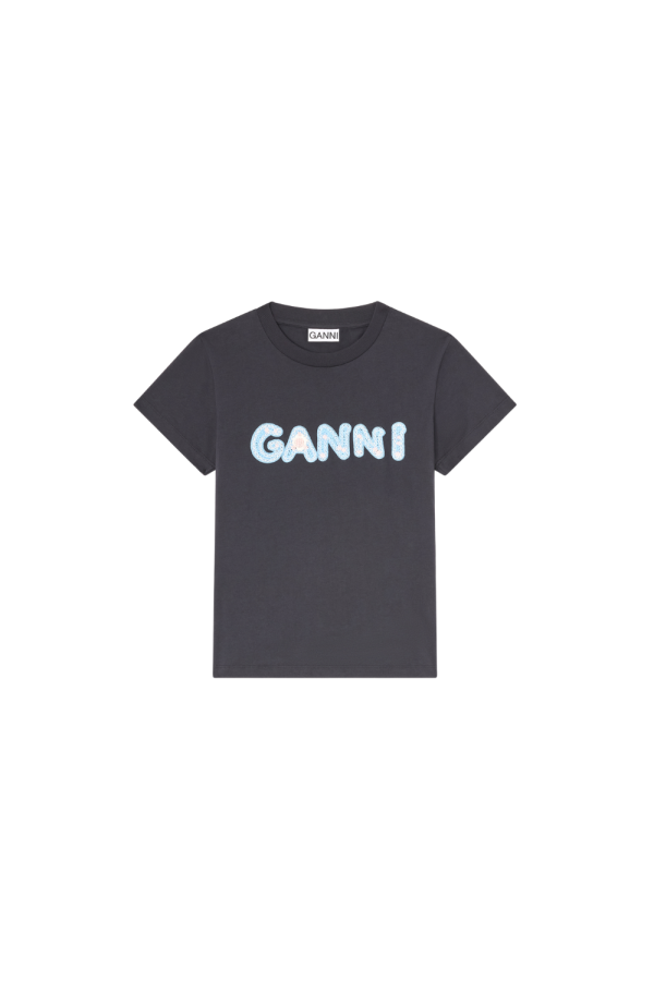Ganni Basic Cotton Jersey Baby Tee - Phantom