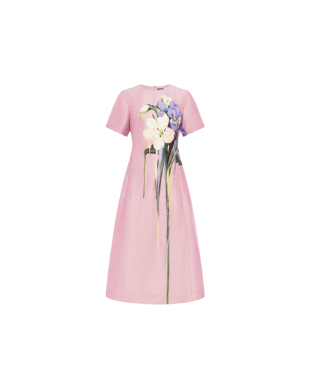 Leo Lin Bianca Short Sleeve Midi Dress - Joie Print In Snow | Garmentory