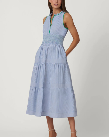 green emerald velvet dress Matteau Gathered Drop Waist Dress - Polka Dot - Tomato main image 1