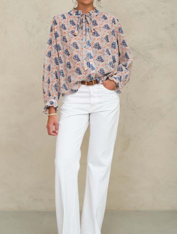 M.A.B.E Aster Print Long Sleeve Top - Multi (Aster)
