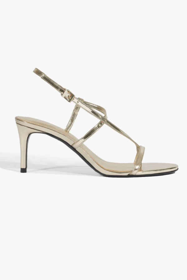 Schutz Azure Mid Metallic Sandal - Platina