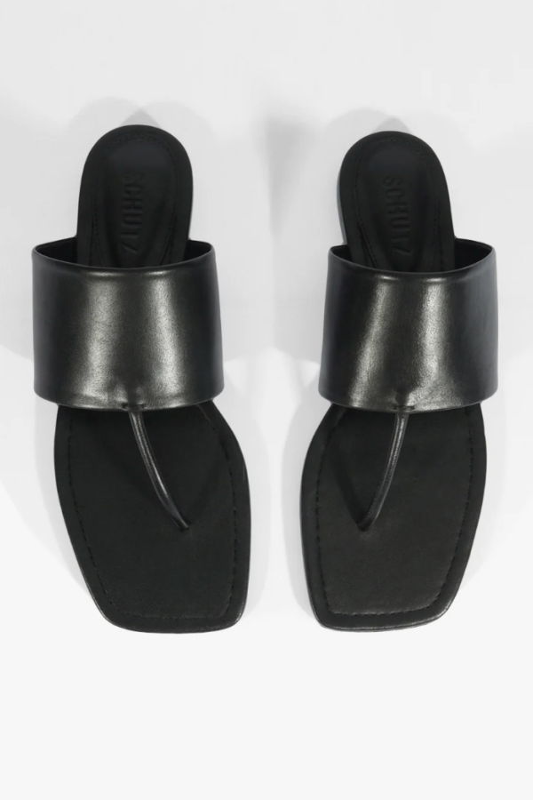 Schutz Martha Leather Sandal - Black