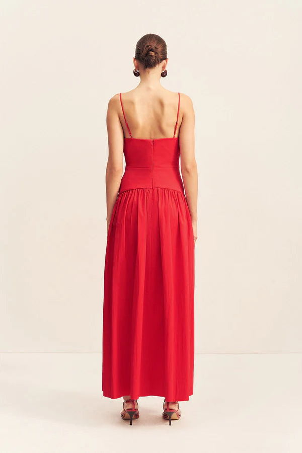 la lune asymmetrical gathered maxi dress - cream Shona Joy La Lune Asymmetrical Gathered Maxi Dress in Metallic Gold