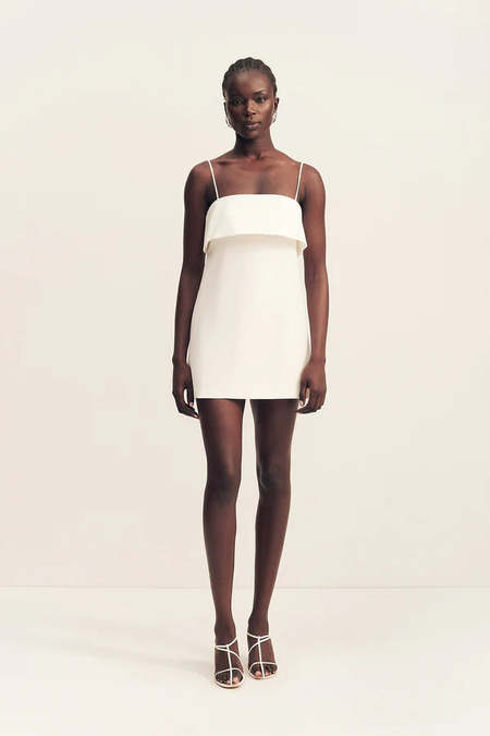 Shona Joy Calcite Tailored Wrap Mini Dress - Ivory | Garmentory