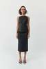 St. Agni Woven Leather Skirt - Black - Thumbnail 1