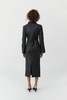 St. Agni Woven Leather Skirt - Black - Thumbnail 2