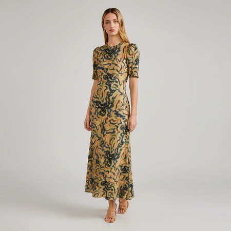 green emerald velvet dress Byzantine Silk Backless Gown - Desert Rose Dusty Pink Ruffle Dress main image 0