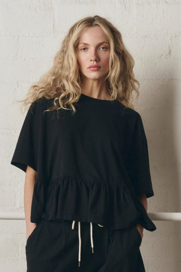 The Great. The Oversized Ruffle Peplum Tee
