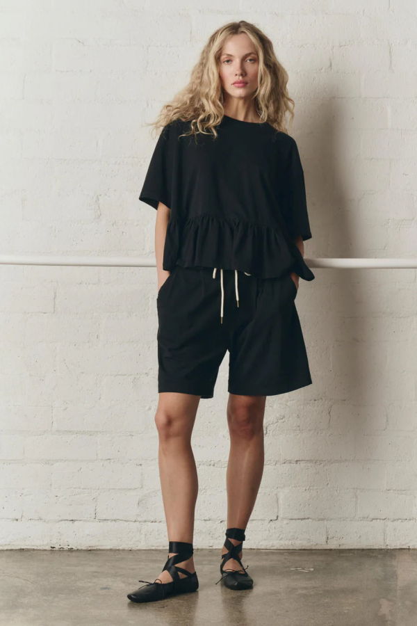 The Great. The Oversized Ruffle Peplum Tee