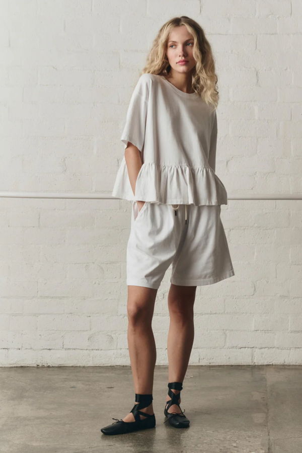 The Great. The Oversized Ruffle Peplum Tee