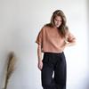 Symmetry and Grace Linen Crop Top - Terracotta - Thumbnail 2