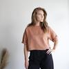 Symmetry and Grace Linen Crop Top - Terracotta - Thumbnail 3