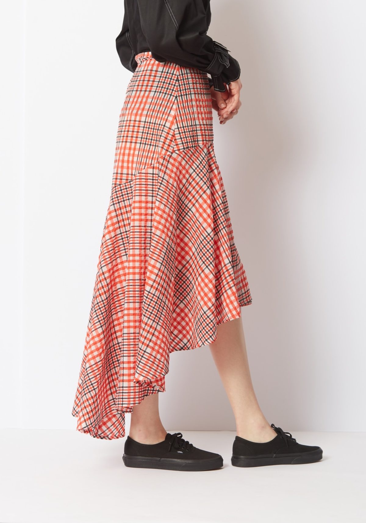 Wrap Skirt Gingham Skirt Xxl Ganni Charron Midi Wrap Skirt Red
