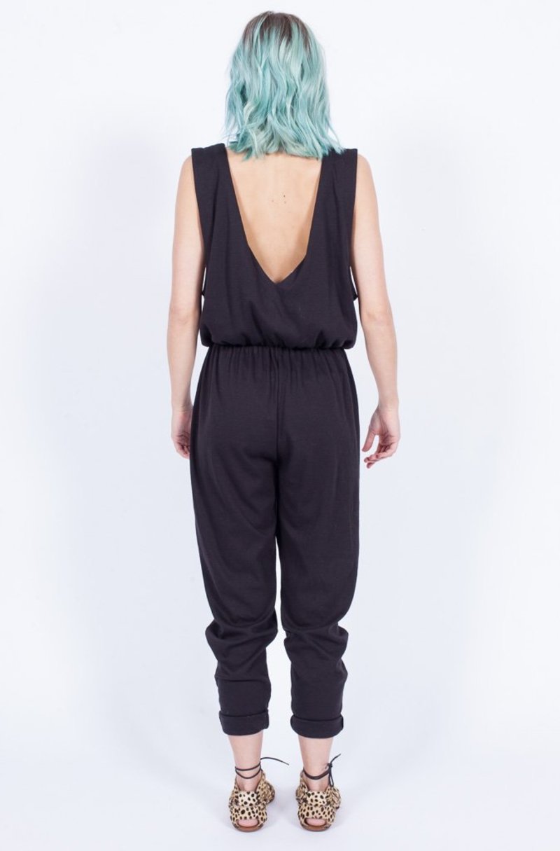 Yo Vintage! Sleeveless Jersey Jumpsuit Black Garmentory