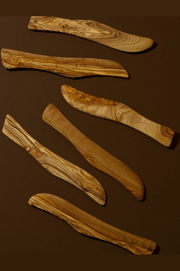 Gharyan Stoneware Natural Olive Wood Butter Spreader
