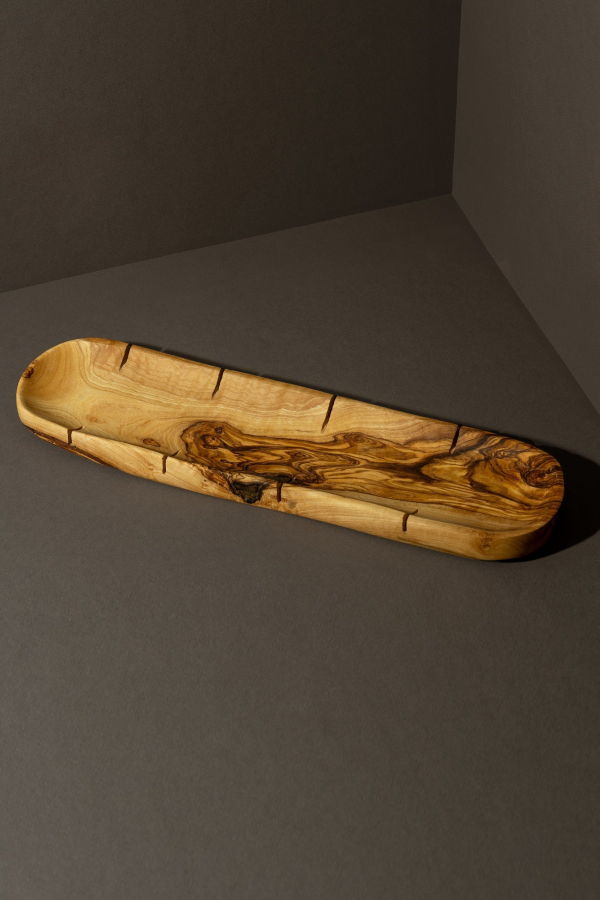 Gharyan Stoneware Olive Wood Bread Slicing Board