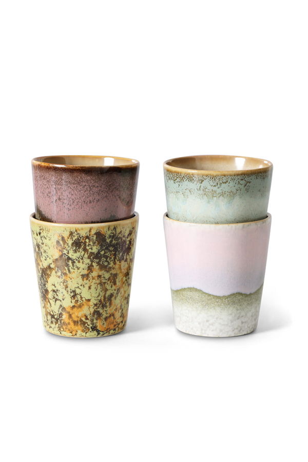 HKliving 70s Ceramics Serendipity Set of 4 Coffee Mugs