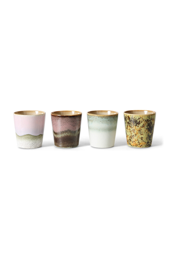 HKliving 70s Ceramics Serendipity Set of 4 Coffee Mugs