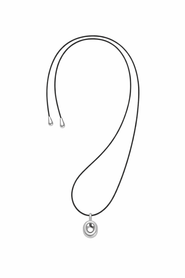 MAANCY Mirror Leather Cord Necklace